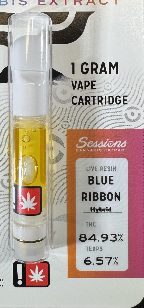 Sessions Live Resin Cartridge Blue Ribbon