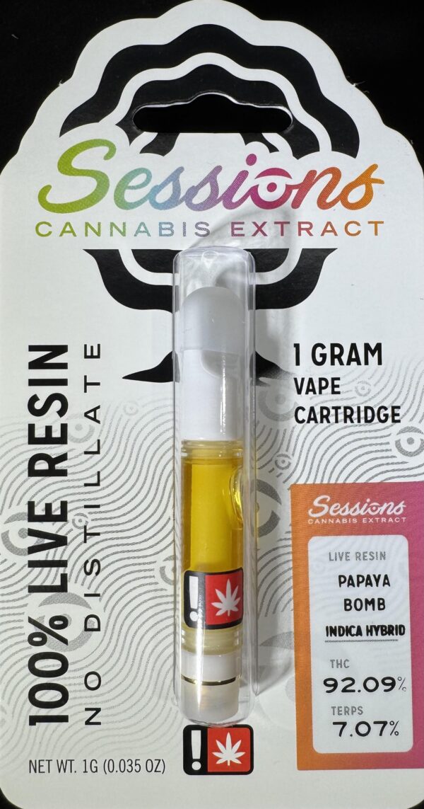 Sessions Live Resin Cartridge Papaya Bomb