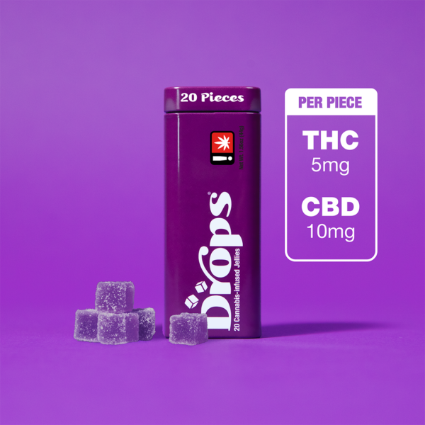 Drops 20 Piece 1:2 Blackberry Gummy Indica