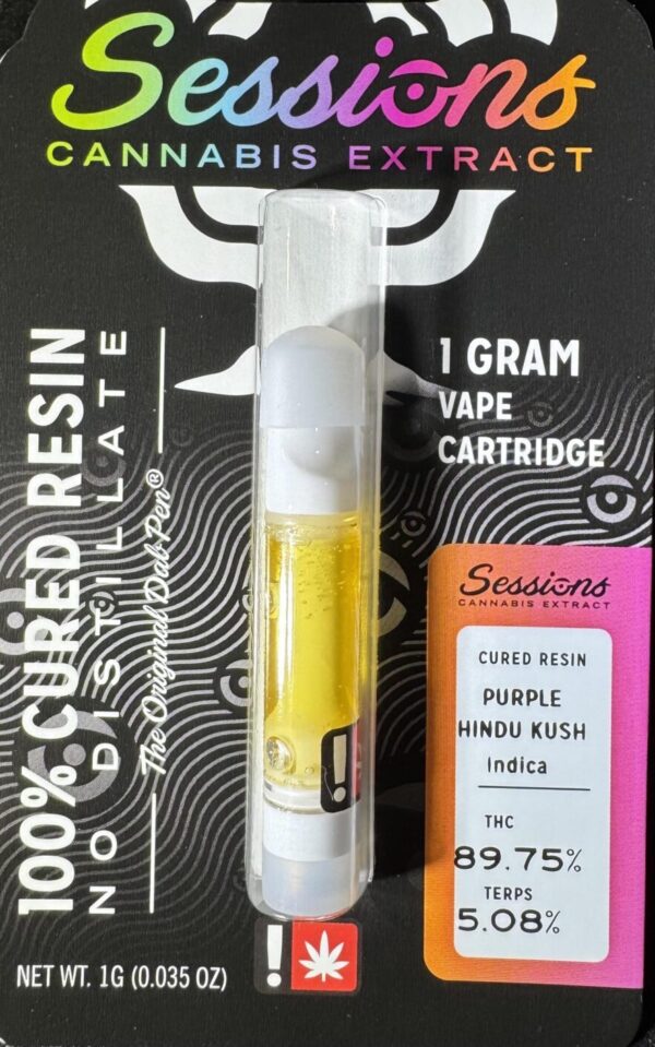 Sessions Cured Resin Cart Purple Hindu Kush